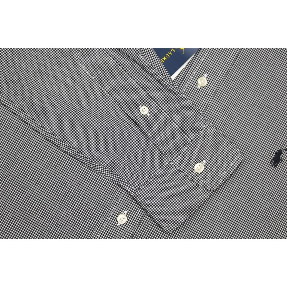 Polo Ralph Lauren Mens Core Replen Button Up Sport Shirt Black Sz LT Windowpane - Picture 5 of 13